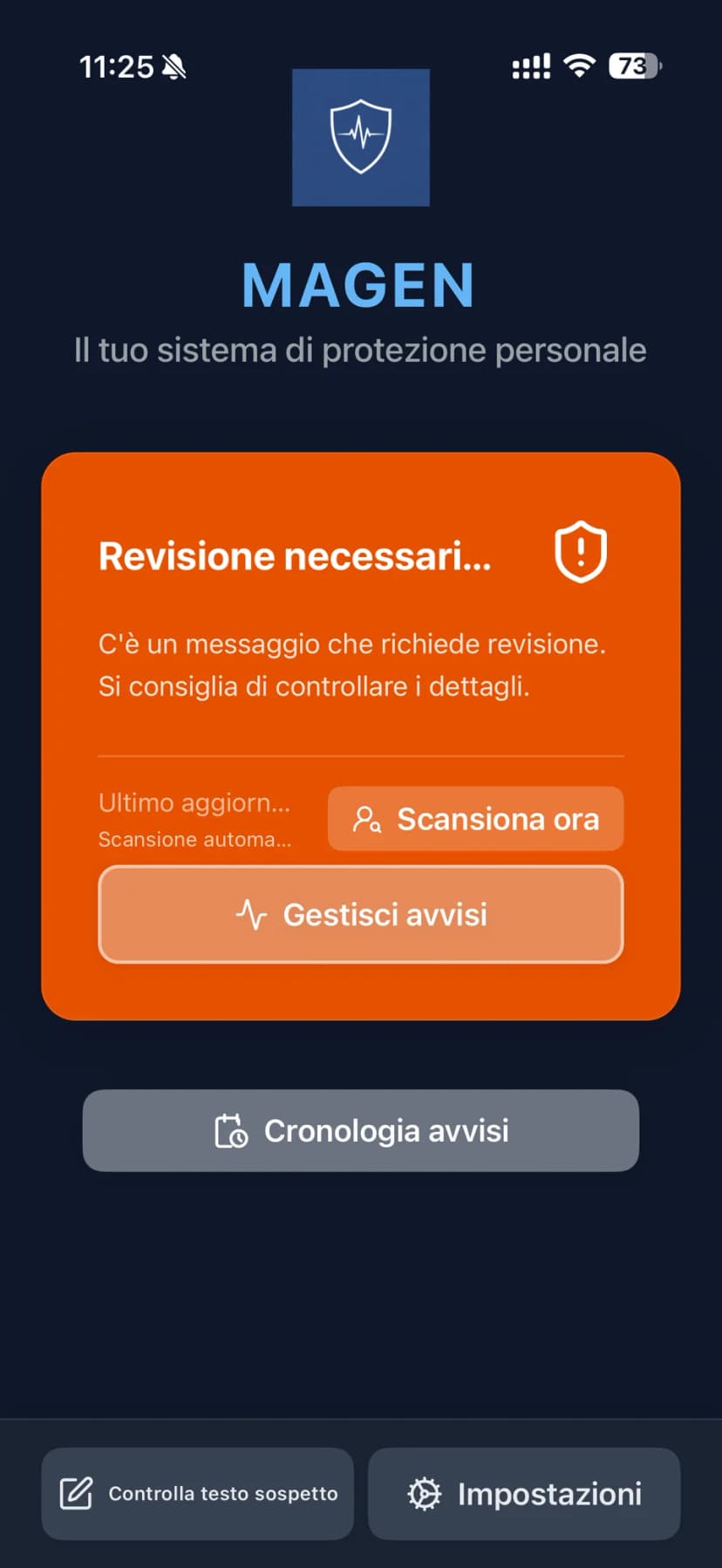 Revisione necessaria a colpo d'occhio