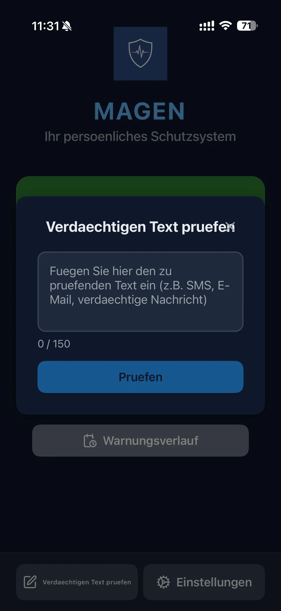 Verdächtige-Text-Prüfung