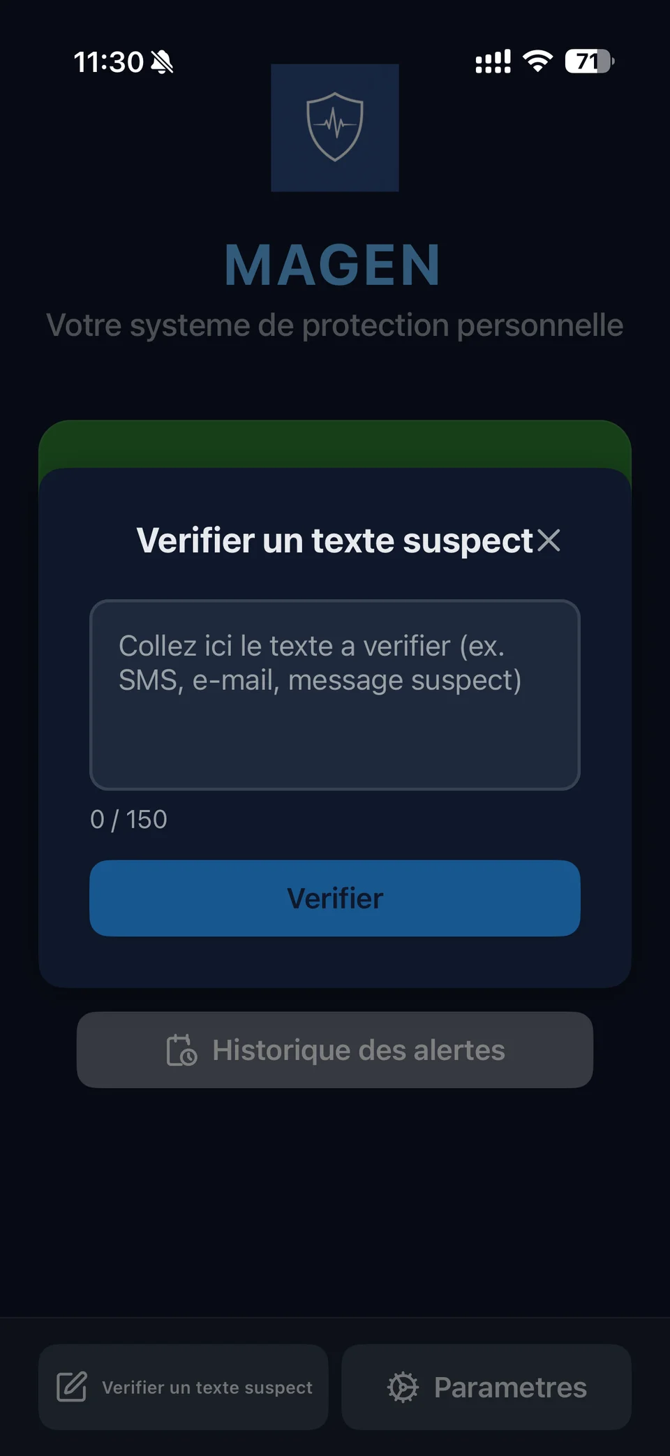 Vérification de texte suspect