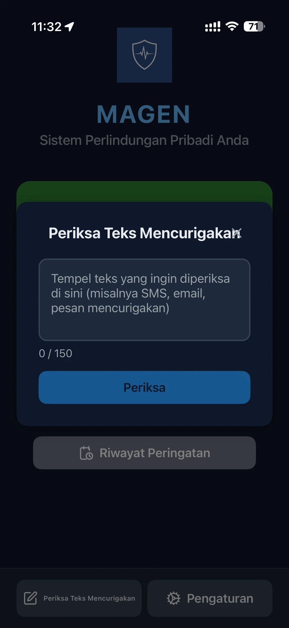 Pemeriksaan teks mencurigakan
